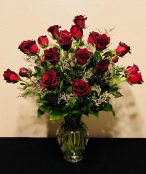 Two Dozen Red Roses Vase