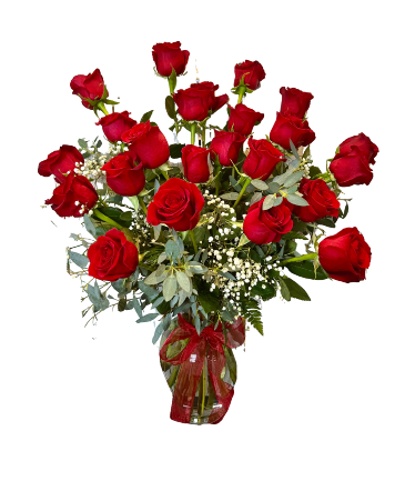 Two Dozen Red Roses Vase Arrangement in Medina, NY | CREEKSIDE FLORAL AND DESIGN