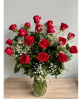 Two dozen red roses Vase Arrangement 