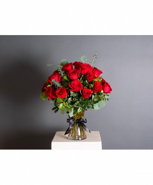 Two Dozen Roses Vase Arrangement
