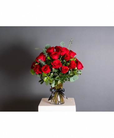 Two Dozen Roses Vase Arrangement in Calgary, AB | Al Fraches Flowers LTD