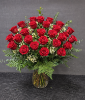 Two Dozen Roses Vased  