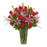 Two Dozen Roses with Lilies Rose and Lily Arrangement