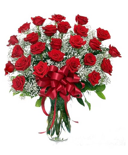 Two Dozen Valentine's Long Stem Rose Arrangement 