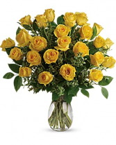 Two Dozen Yellow Roses Vase Arrangement