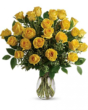 Yellow Roses Vase Arrangement