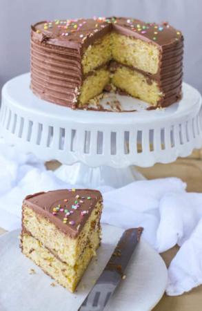 Two-Layered Iced Cake Baked Goods