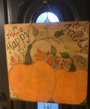 Two Pumpkins Door Hanger 