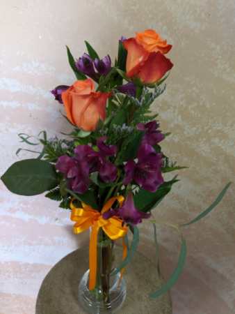 Two roses and alstromeria Bouquet