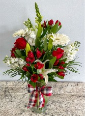 UGA Themed Vase Arrangement