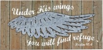 Under His Wings Wood Sign 