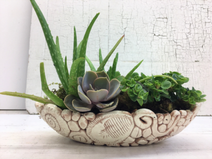 Under the Sea Ceramic Succulent Bowl Handcrafted Artist Made