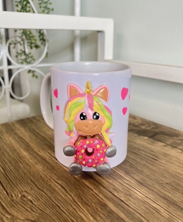 Unicorn Mug Handmade with Polymer in Newmarket, ON | FLOWERS 'N THINGS FLOWER & GIFT SHOP