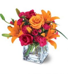 Uniquely Chic Bouquet  Mixture of orange and pink