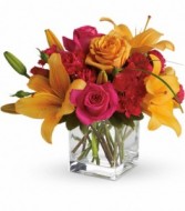 Uniquely Chic Flowers Cube Arrangement