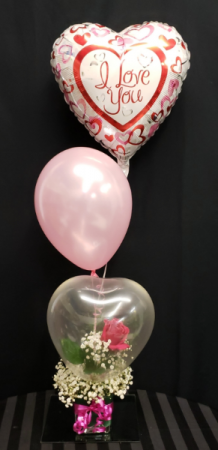 Up & Away - Real rose in a balloon
