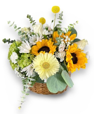 Uplift You Sunflowers in Basket