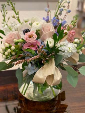 Upscale designers choice mix Higher in Rosie Posie Vase
