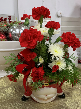 Upside Down Santa Christmas Arrangement