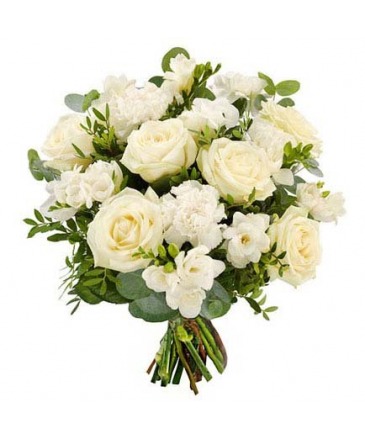 Upsy Daisy All White Bouquet  European Handtied in Port Dover, ON | PORT DOVER FLOWERS