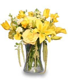 RAY OF SUNSHINE Yellow Flower Vase