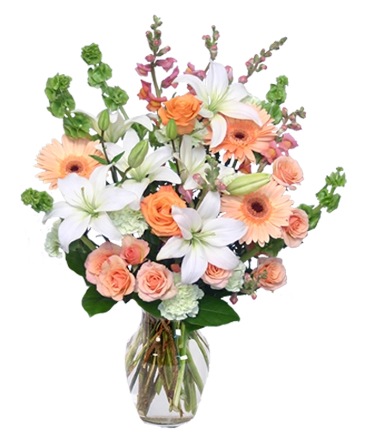 Peaches & Cream Flower Arrangement in Livermore, CA | KNODT'S FLOWERS
