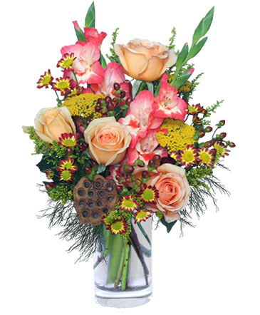 PEACHY KEEN Vase of Flowers in Henderson, CO | Duckworth Florals LLC