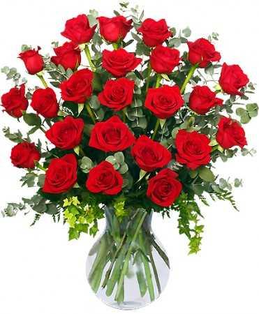 24 RADIANT ROSES Flower Arrangement
