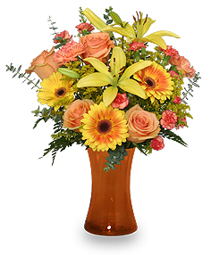Amber Sky Flower Arrangement