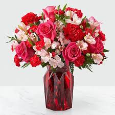 V-3 HOT PINK ROSES, RED CARNATIONS AND PINK ASTROMERIAS