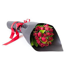 V-30 PREMIUM WRAPPED 1-DOZ. RED ROSES