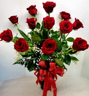 The Classic Long Stem Red Rose Vase  Arrangement