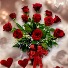 V1 The Classic Valentine Long Stem Red Rose Arrangement