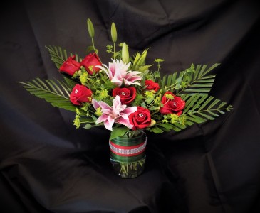 Va Va Voom bouquet Vase arrangment