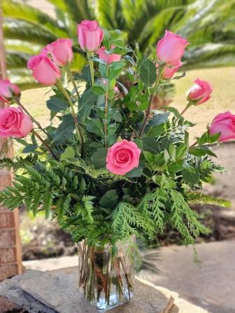 Pink Dozen Roses