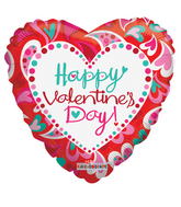 Valentine's Day Balloons Bouquet 3 Mylar Valentine Balloons with 5 Red Latex Balloons