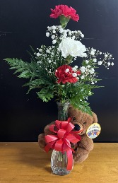 Valentine Bear Hug bud vase