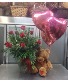 Valentine Bundle:1 Dozen Roses/Bear/3 Balloons 160.95