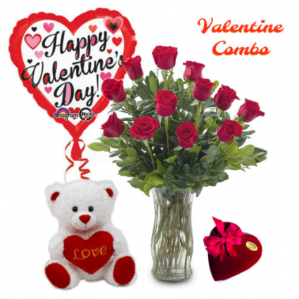 valentines flowers and teddy bears