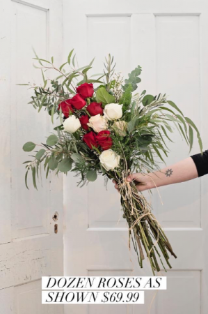 Valentine Fresh Wrapped Dozen Roses Bouquet Fresh Bouquet