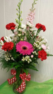Valentine Happiness Mixed vase arrangement