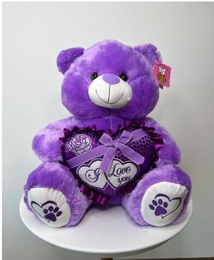  VALENTINE LAVENDER TEDDY BEAR 20 INCH PLUSH 