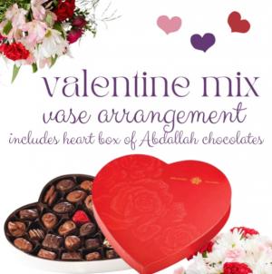 Valentine Mix with Heart Box of Chocolates 