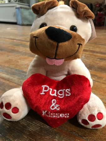 Valentine Plush Pugs & Kisses 
