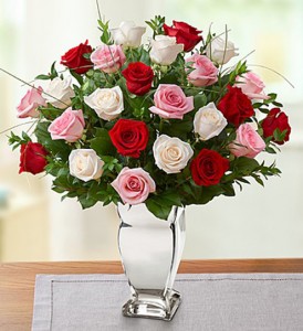 Valentine Rose Medley Premium Long Stem Roses Two Dozen