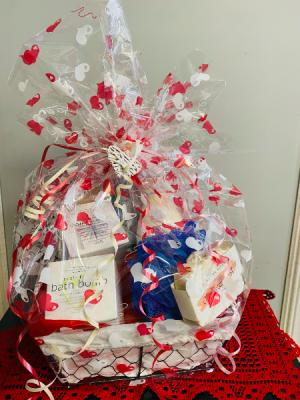 Valentine Spa Basket gift Arrangement