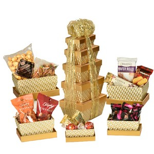Valentine Tower of Love and Sweetness Gift Basket