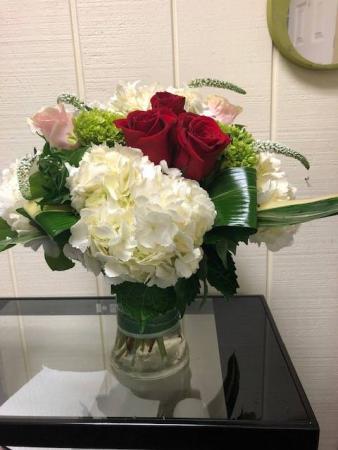 Valentine's Bay Breeze Vase Arrangement in Fairfield, CT | Blossoms at Dailey's Flower Shop