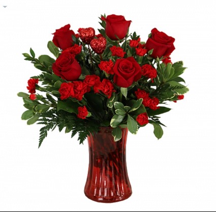Valentines Blooms Vase