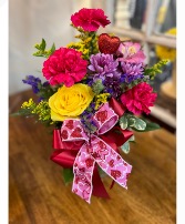 Valentines Cupid  Mixed floral arrangement 